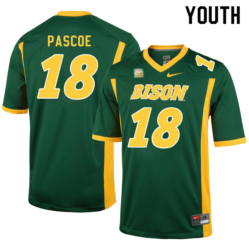 Youth #18 Britton Pascoe North Dakota State Bison College Football Jerseys Sale-Green - Click Image to Close